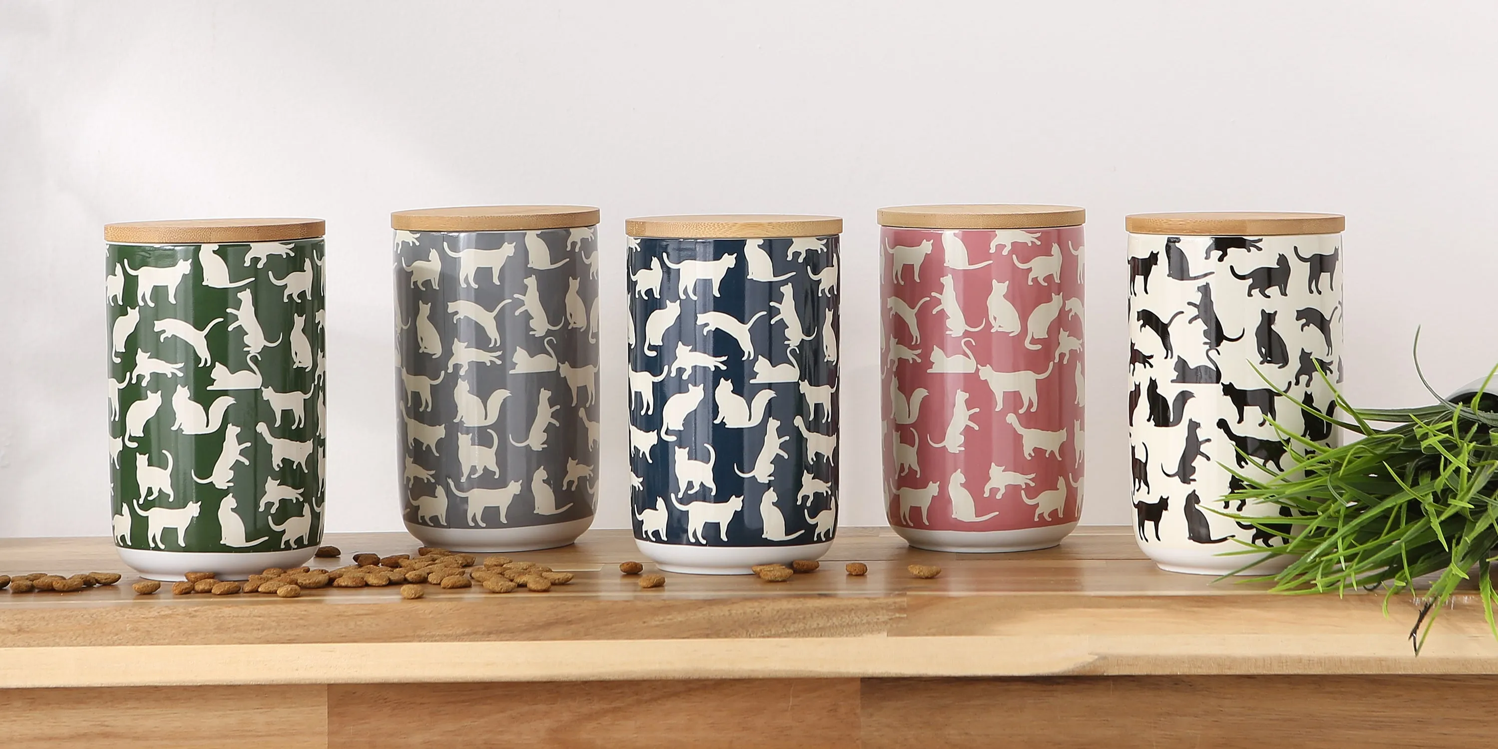 Navy Cat's Meow Pet Treat Canister 4 Cup Capacity