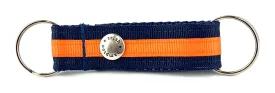 Navy/Bright Orange Stripe Snappy Keychain - 305