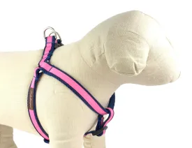 Navy/Hot Pink Stripe Dog Harness - 334