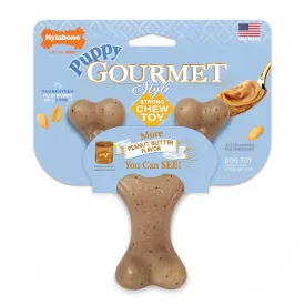 Nylabone Puppy Gourmet Style Strong Chew Toy Wishbone Peanut Butter - Small/Regular