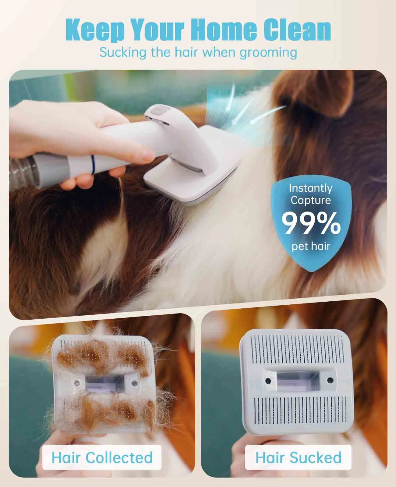 Oneisall LM2 Pet Grooming Vacuum 4Pcs Accessories Replacement