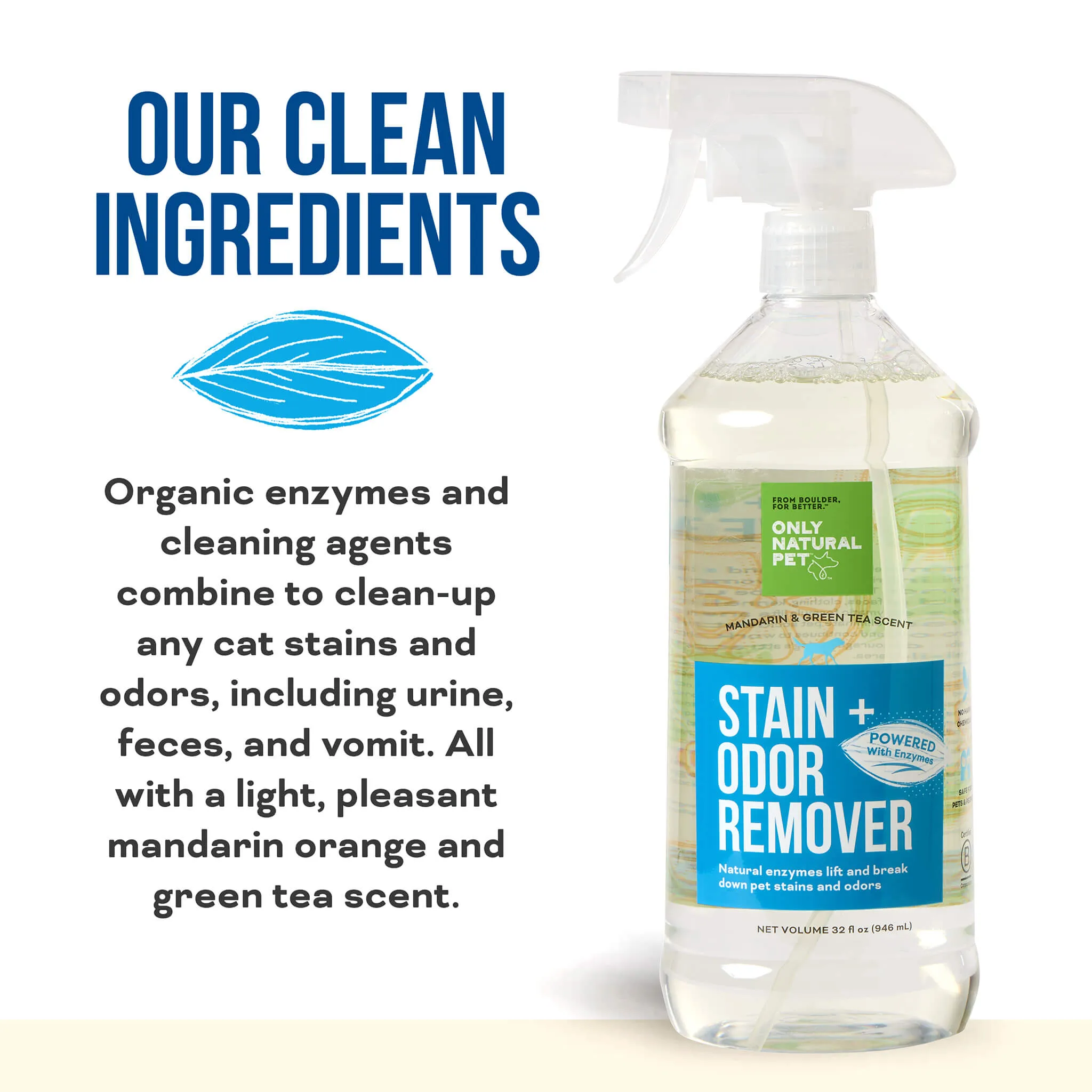 Only Natural Pet Dog Stain & Odor Remover Spray 32 oz