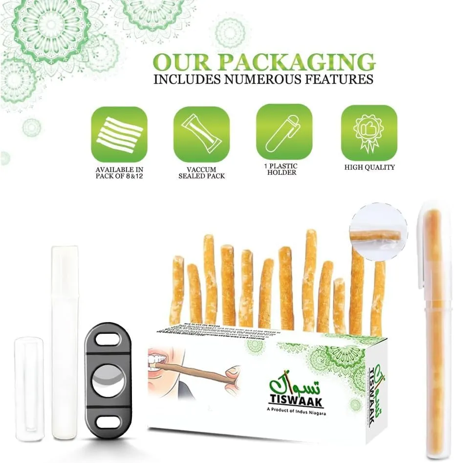 Pack of 6 Miswak Sticks with Miswak Cutter