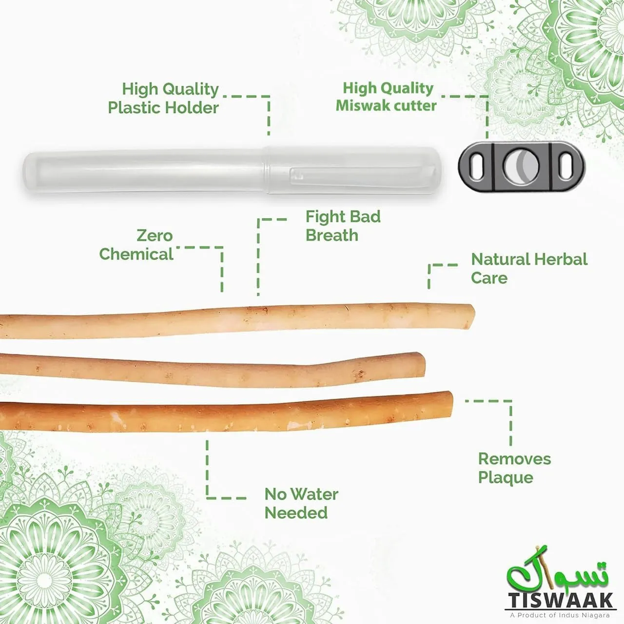 Pack of 6 Miswak Sticks with Miswak Cutter