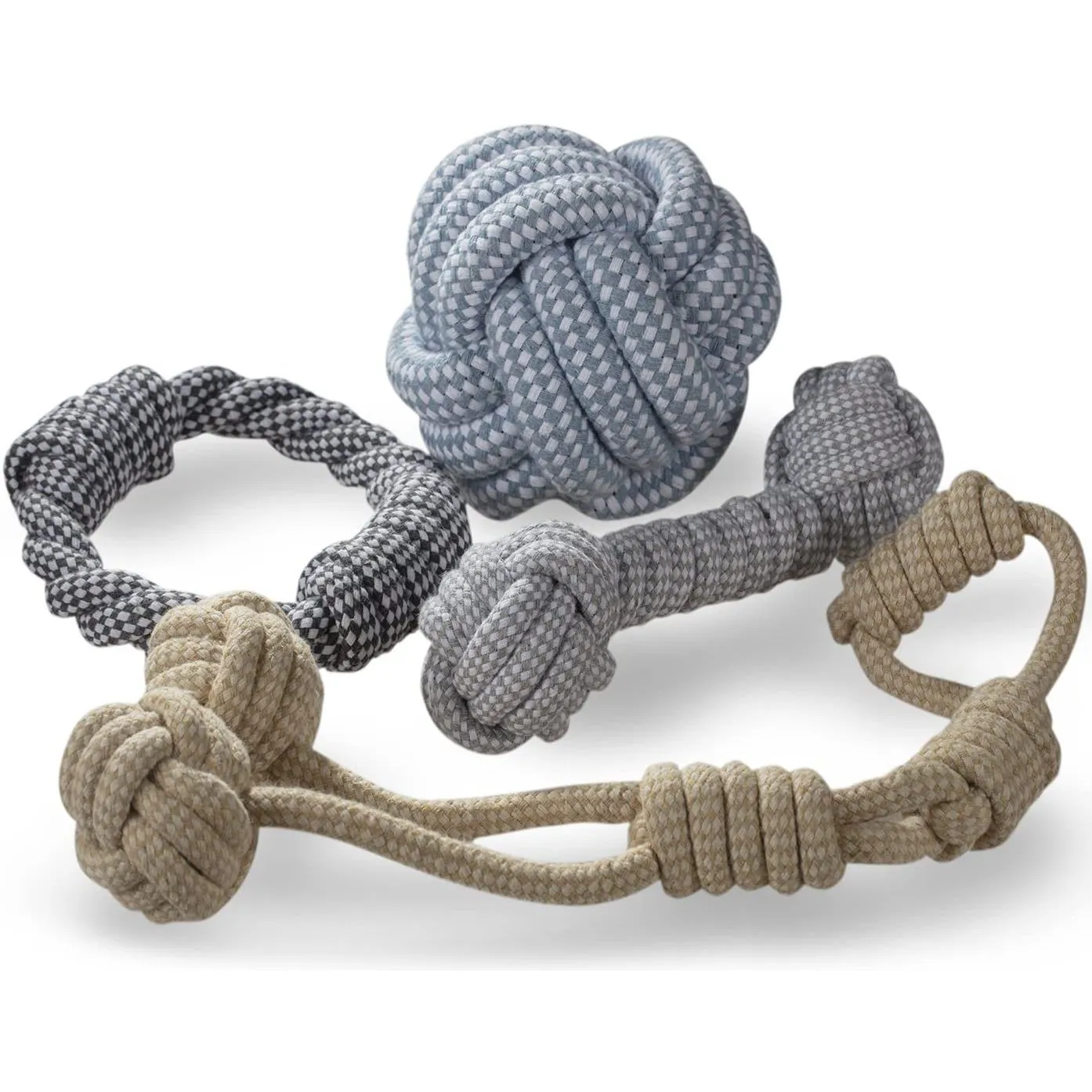 Paws & Pals Dog Chew Toys, Indestructible Cotton Braided Rope Toy