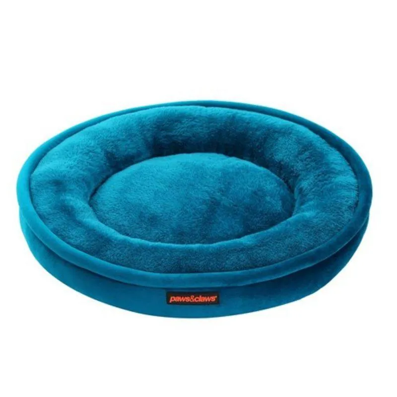 Peacock Blue Moscow Round Bed - 60cm x 60cm x 14cm
