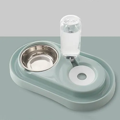 Pet Food Bowl with Self-filling Water Dispenser