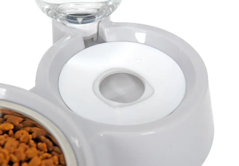 Pet Food Bowl with Self-filling Water Dispenser