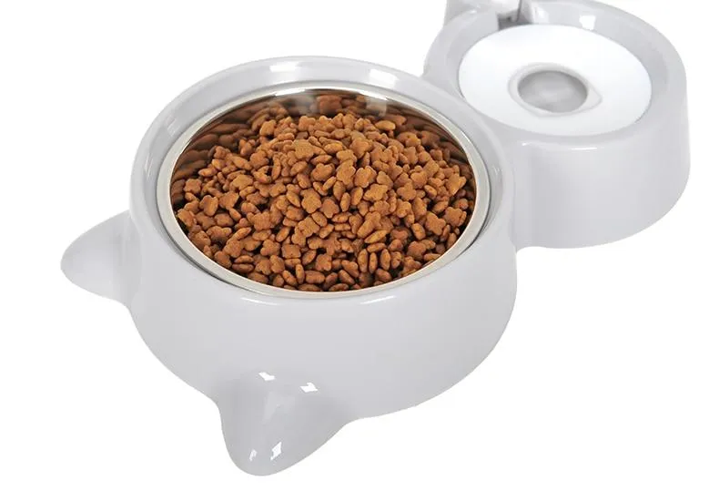 Pet Food Bowl with Self-filling Water Dispenser