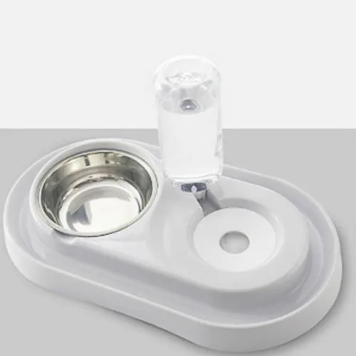Pet Food Bowl with Self-filling Water Dispenser