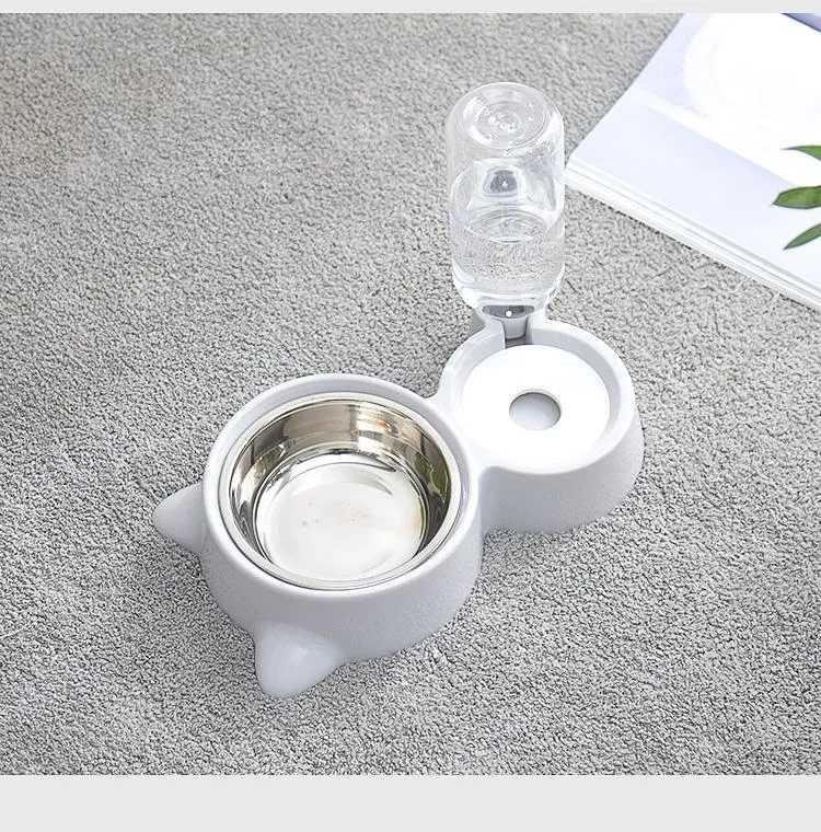 Pet Food Bowl with Self-filling Water Dispenser