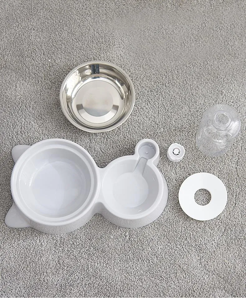 Pet Food Bowl with Self-filling Water Dispenser