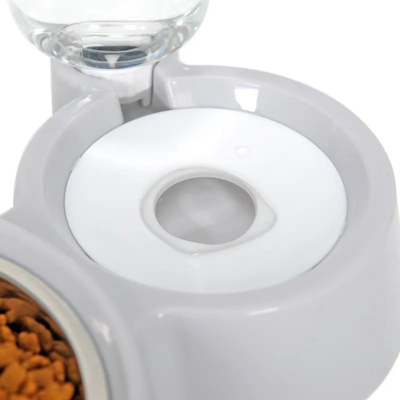 Pet Food Bowl with Self-filling Water Dispenser
