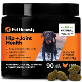 Pet Honesty Hip and Joint and Anti-Inflammatory Chicken Chewy Dog Supplements - 90 Count - 9.5 Oz