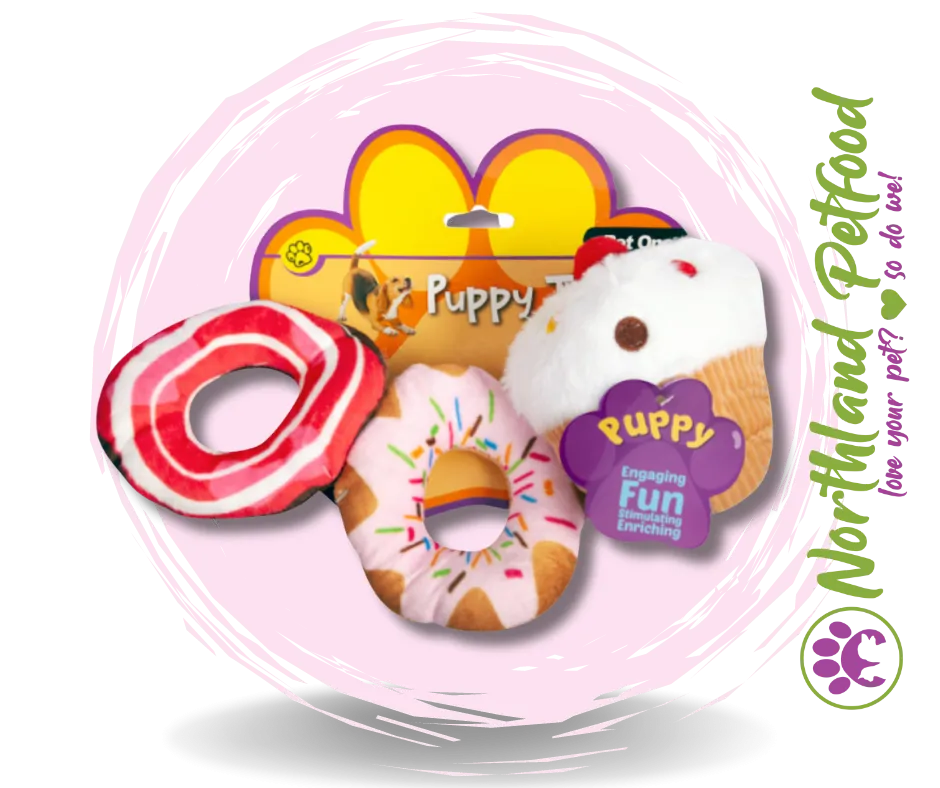 Pet One Puppy Toy - Assorted Plush  Sweets