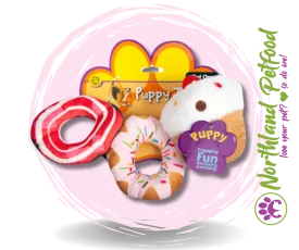 Pet One Puppy Toy - Assorted Plush  Sweets