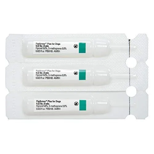 PetArmor Plus for Dogs, Flea and Tick Prevention for Small Dogs (5-22 Pounds), Includes 3 Month Supply of Topical Flea Treatments