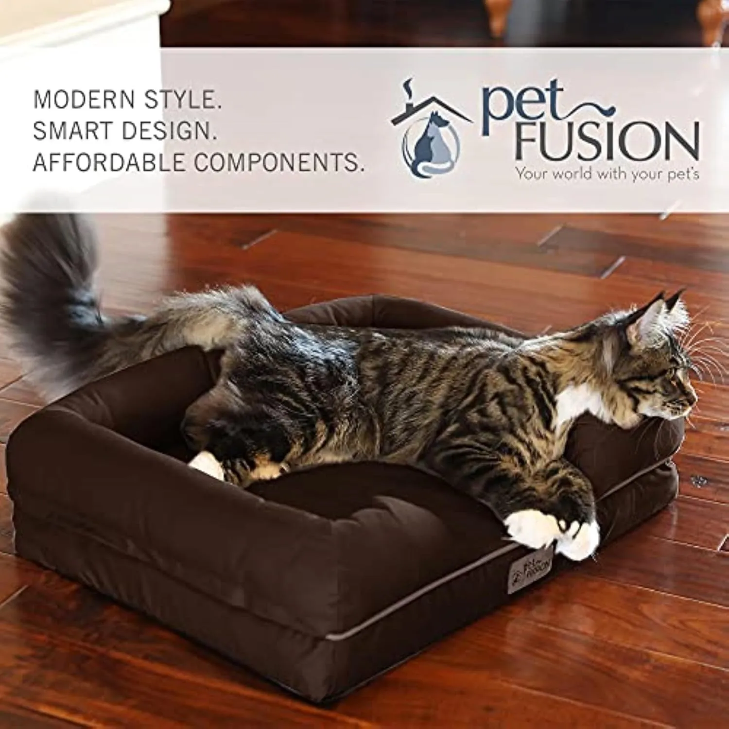 Petfusion Ultimate Dog Bed, Orthopedic Memory Foam, Multiple Sizes and Colors, Medium Firmness Pillow, Waterproof Liner, YKK Zippers, Breathable 35% Cotton Cover