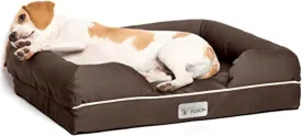 Petfusion Ultimate Dog Bed, Orthopedic Memory Foam, Multiple Sizes and Colors, Medium Firmness Pillow, Waterproof Liner, YKK Zippers, Breathable 35% Cotton Cover