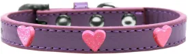 Pink Glitter Heart Widget Dog Collar Lavender Size 14