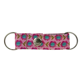 Pink/Aqua Flower Vines Snappy Keychain - 1066