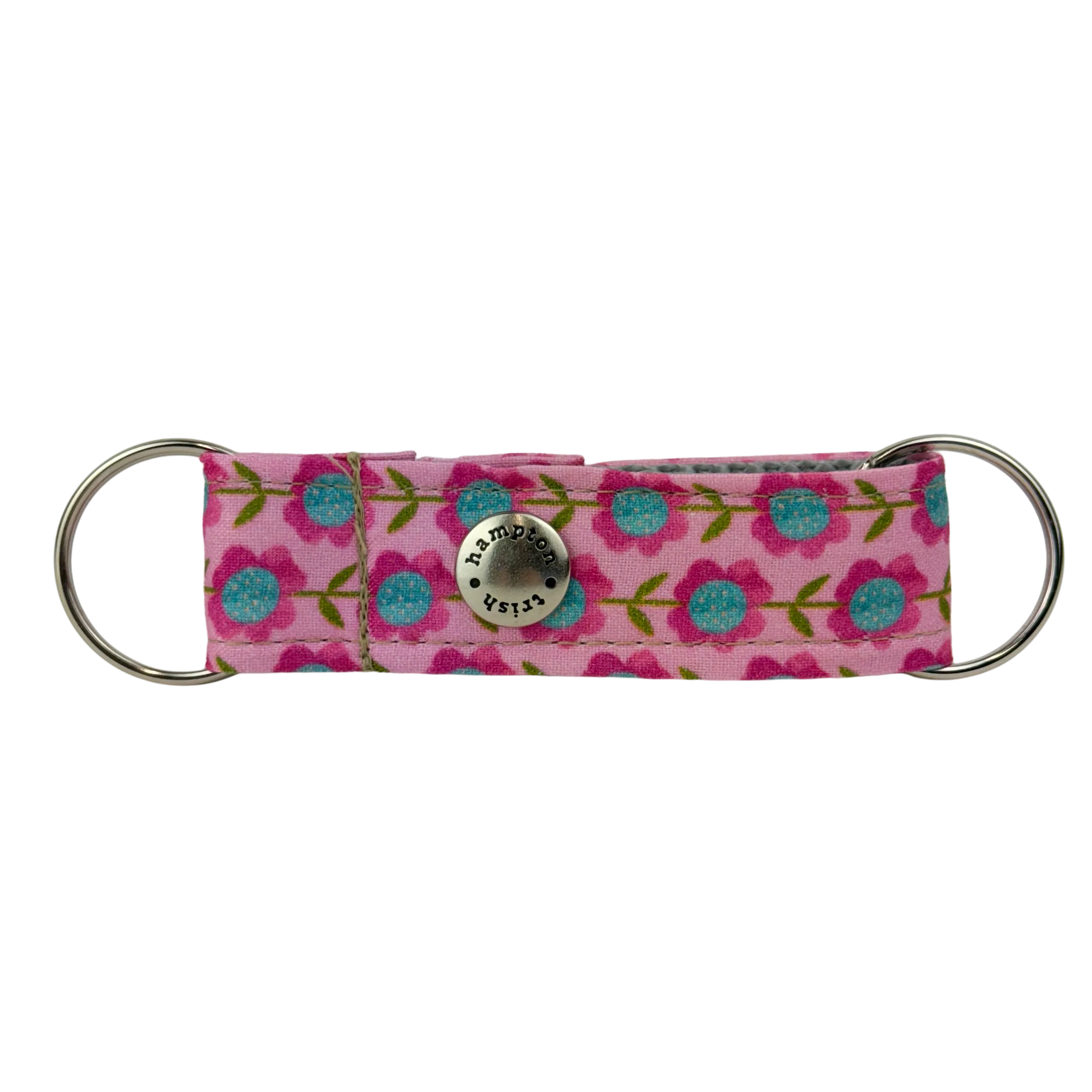 Pink/Aqua Flower Vines Snappy Keychain - 1066