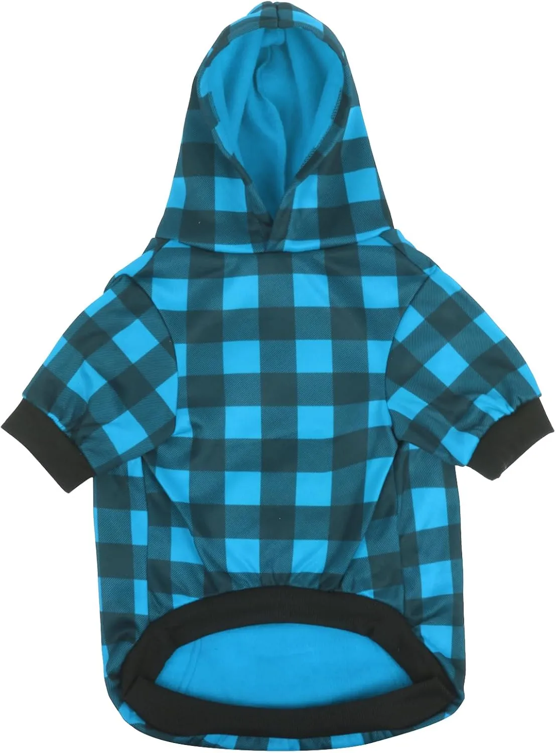 Plaid Dog Sweaters Hoodies Sweatshirts for Dogs Cats, Warm and Soft Cold Weater Coats for Christmas (Blue, X-Large)