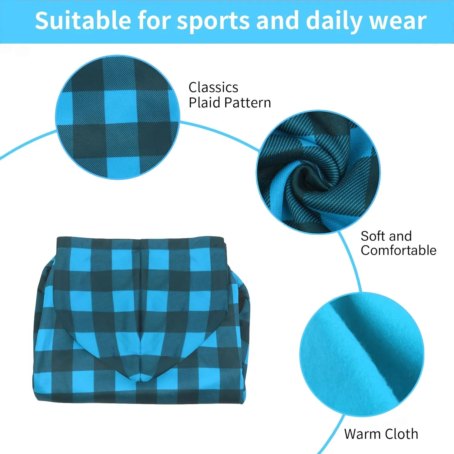 Plaid Dog Sweaters Hoodies Sweatshirts for Dogs Cats, Warm and Soft Cold Weater Coats for Christmas (Blue, X-Large)