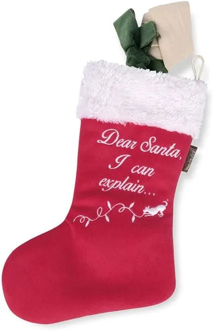 P.L.A.Y. Cute Plush Dog Toys - Merry Woofmas Christmas Themed Durable Squeaker Chew Toy, Great for Puppies & Small, Medium, Large Dog Breeds - Machine Washable, Recycled Materials (Good Dog Stocking)