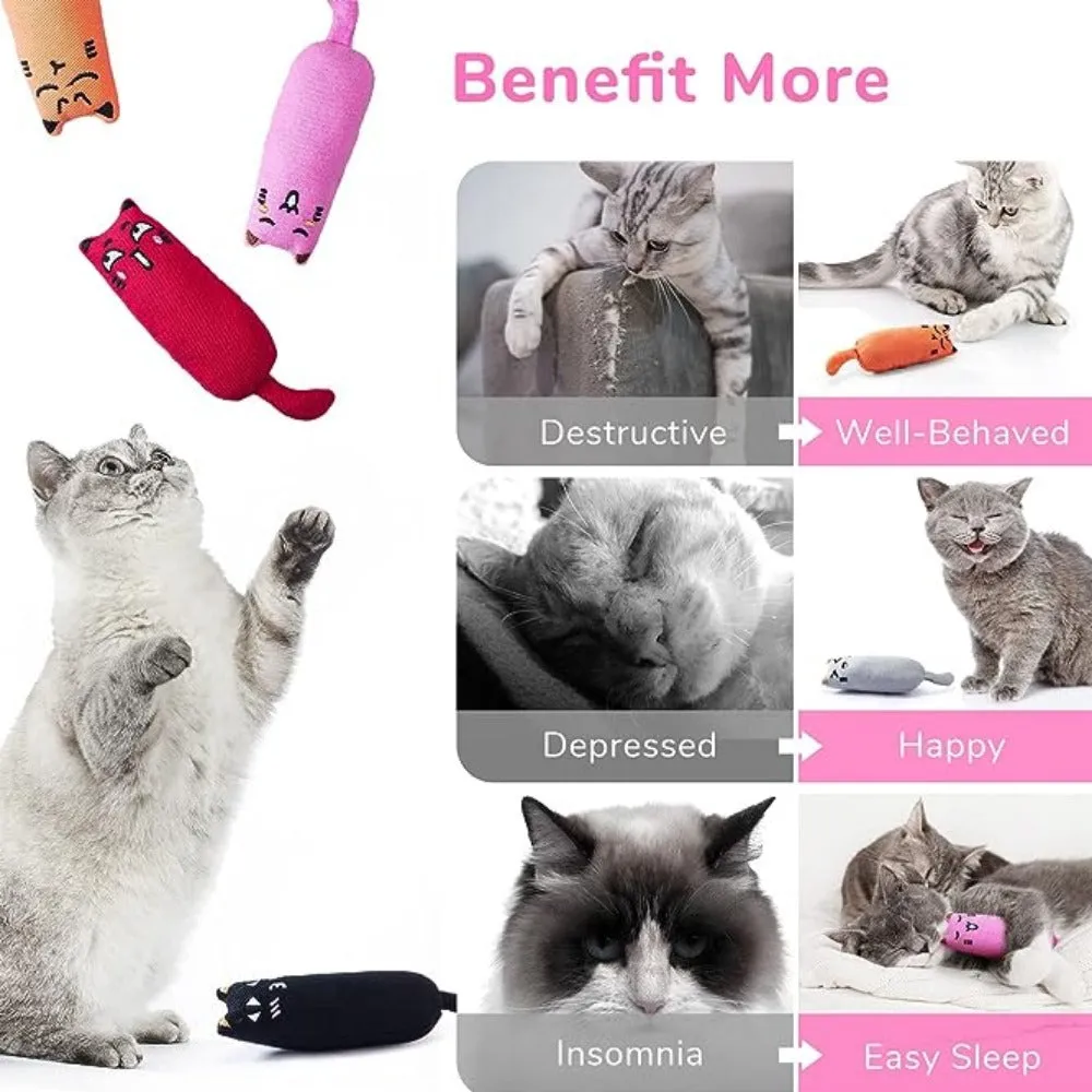 plush cat toys catnip chewing teeth catmint claw bite playing cats supply ✈️ free.shipping