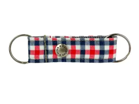 Red/White/Navy Blue Gingham Snappy Keychain - 990