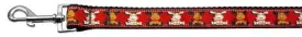 Reindeer Nylon Ribbon Collars 1 wide 4ft Leash