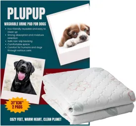 Reusable Washable Pee Pads for Dogs, 2 Pack 31"x36" Super Absorbent Reusable Pee Pads , 100% Waterproof Rugs Puppy Pads Non-Slip Pee Pads Indoor Dog Cage Pads for Puppies