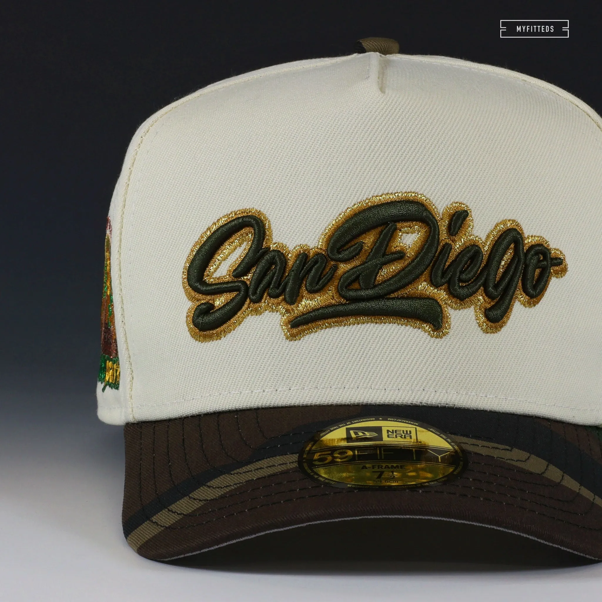 SAN DIEGO PADRES PETCO PARK 10TH ANNIVERSARY "OFF WHITE" A-FRAME 59FIFTY NEW ERA CAP