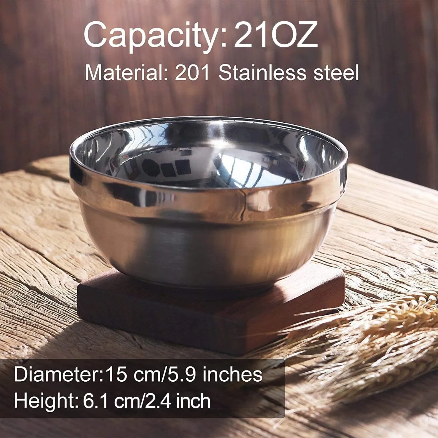 SATINIOR 10 Pack 21 oz Stainless Steel Bowls Double Walled Insulated Soup Bowls Multipurpose Rice Ice Cream (15 oz)