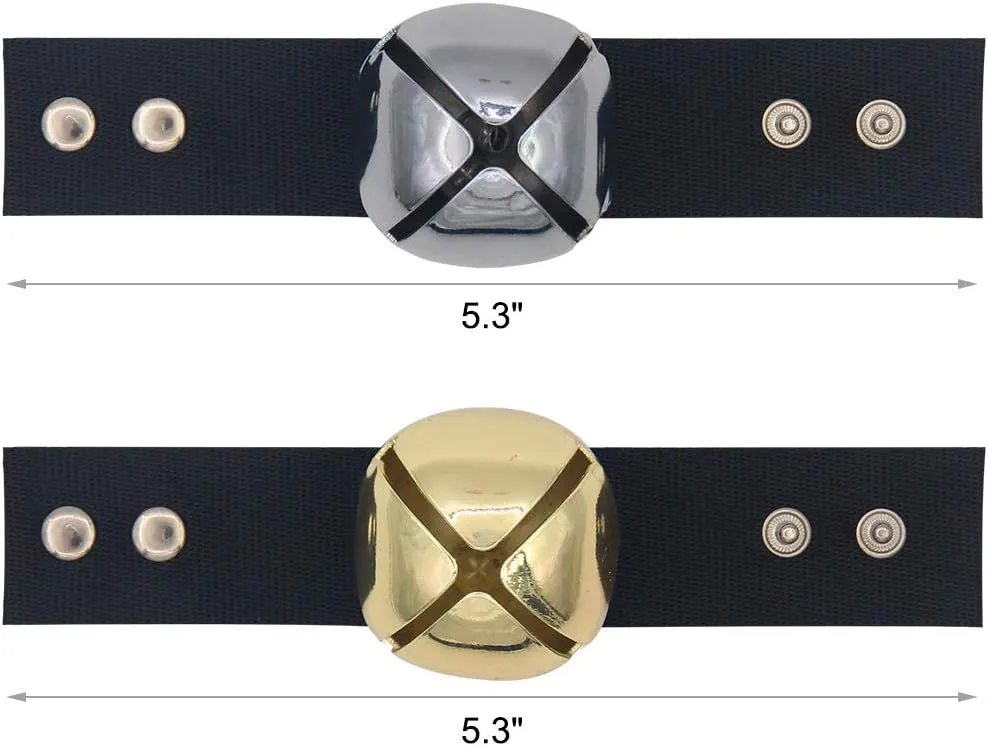 SCENEREAL Large Dog Collar Bell for Training, Hiking, Walking, Hunting, Pet Tracker, 2 Pack 1.5" Extra Loud Pet Bell for Save Wildlife and Birds (Bear Bell, Cow Bell) Gold | Silver