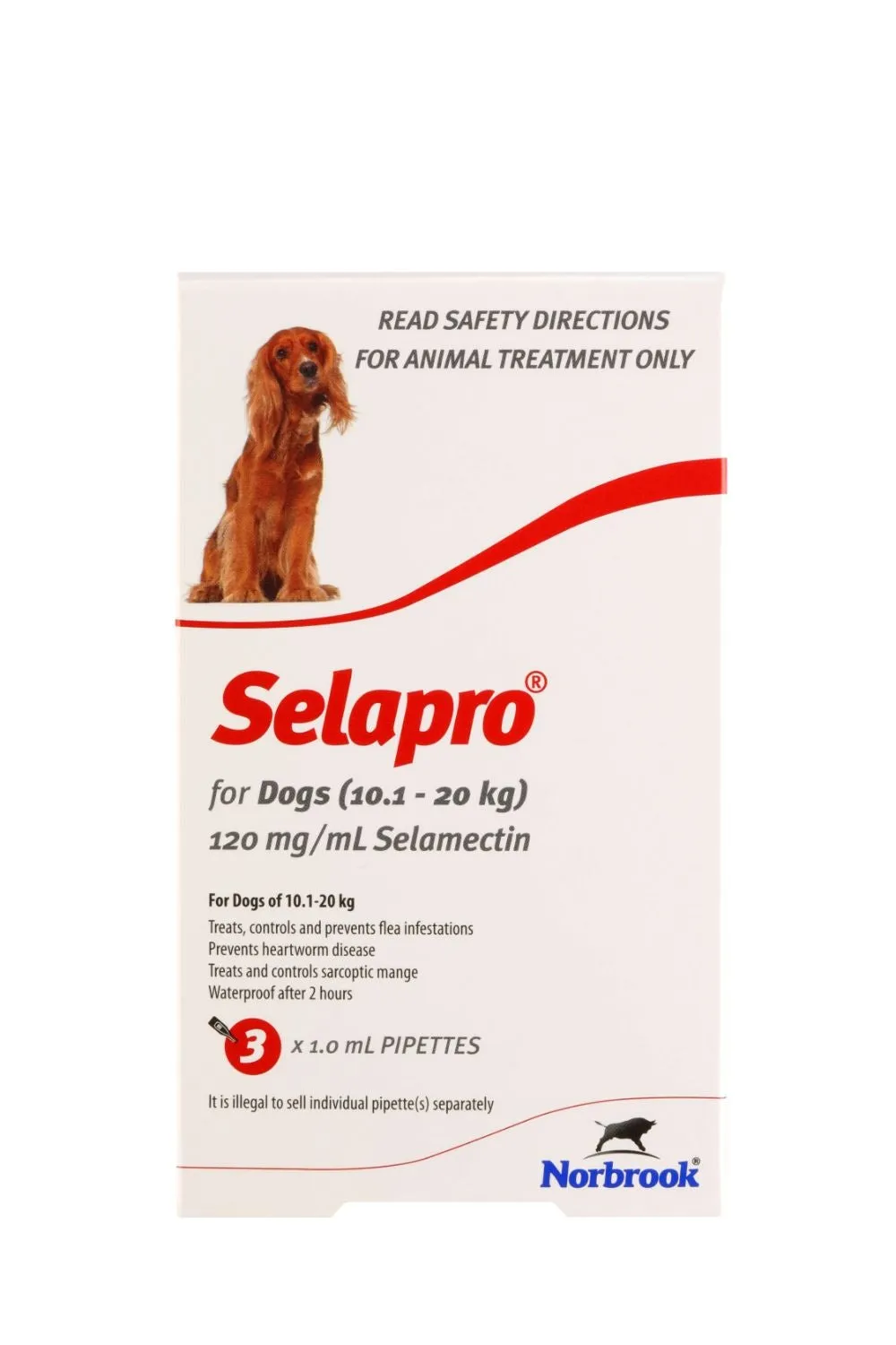 Selapro Flea & Worming Spot On Treatment 10.1-20kg Dog