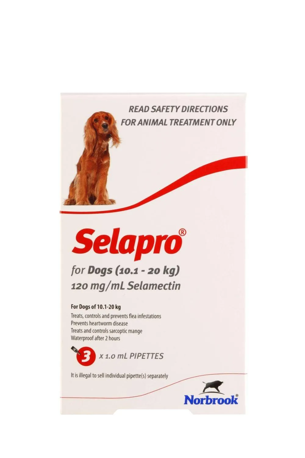 Selapro Flea & Worming Spot On Treatment 10.1-20kg Dog