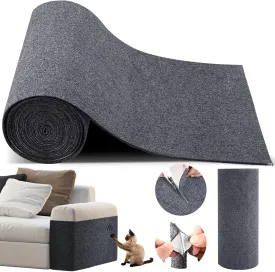 Self Adhesive Cat Scratching Mat 236" x 16" Cuttable Furniture Protector Rug for Couch, Floor, Wall, Anti-Slip Durable Carpet for Indoor Cats, Friendly, Easy to DIY