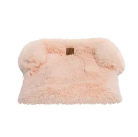 Shaggy Faux Fur Bolster Sofa Protector Pet Bed - Soft Beige