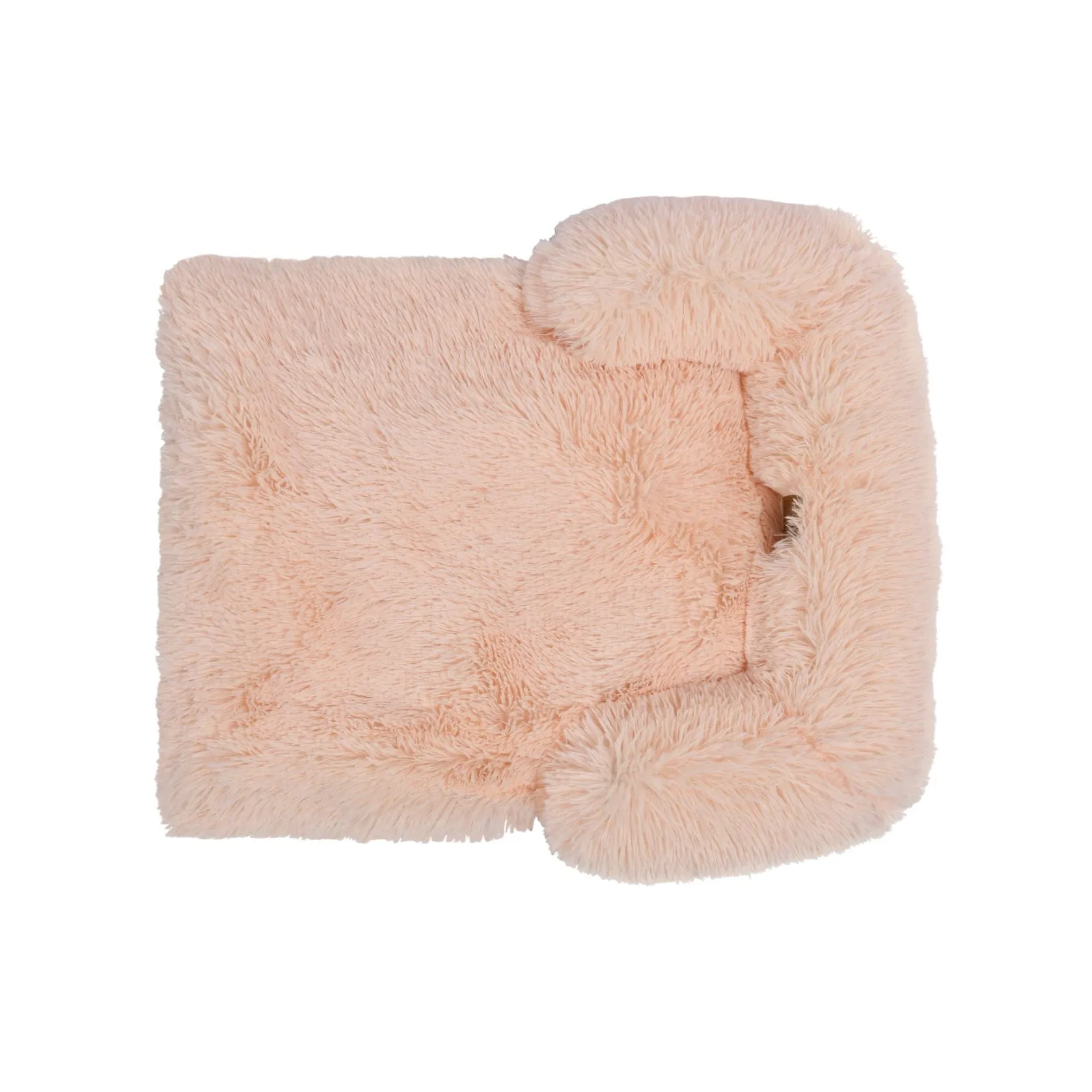 Shaggy Faux Fur Bolster Sofa Protector Pet Bed - Soft Beige