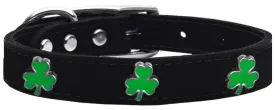 Shamrock Widget Genuine Leather Dog Collar Black 22