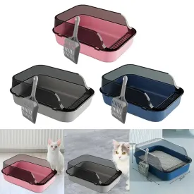 Splash-Proof Open-Top Cat Litter Box Bedpan