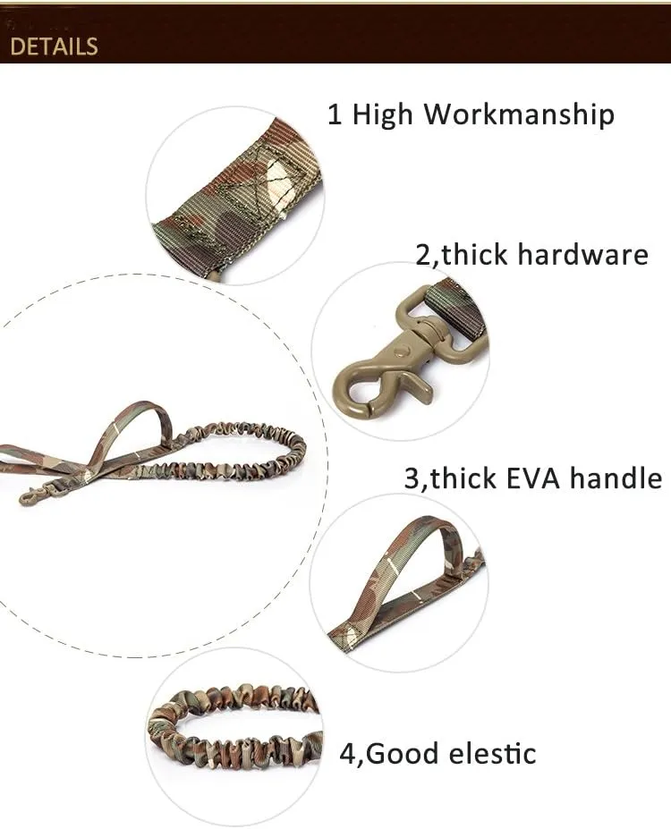 Tactical Scorpion Gear Dog Leash Canine K9 Military Training Vest Harness