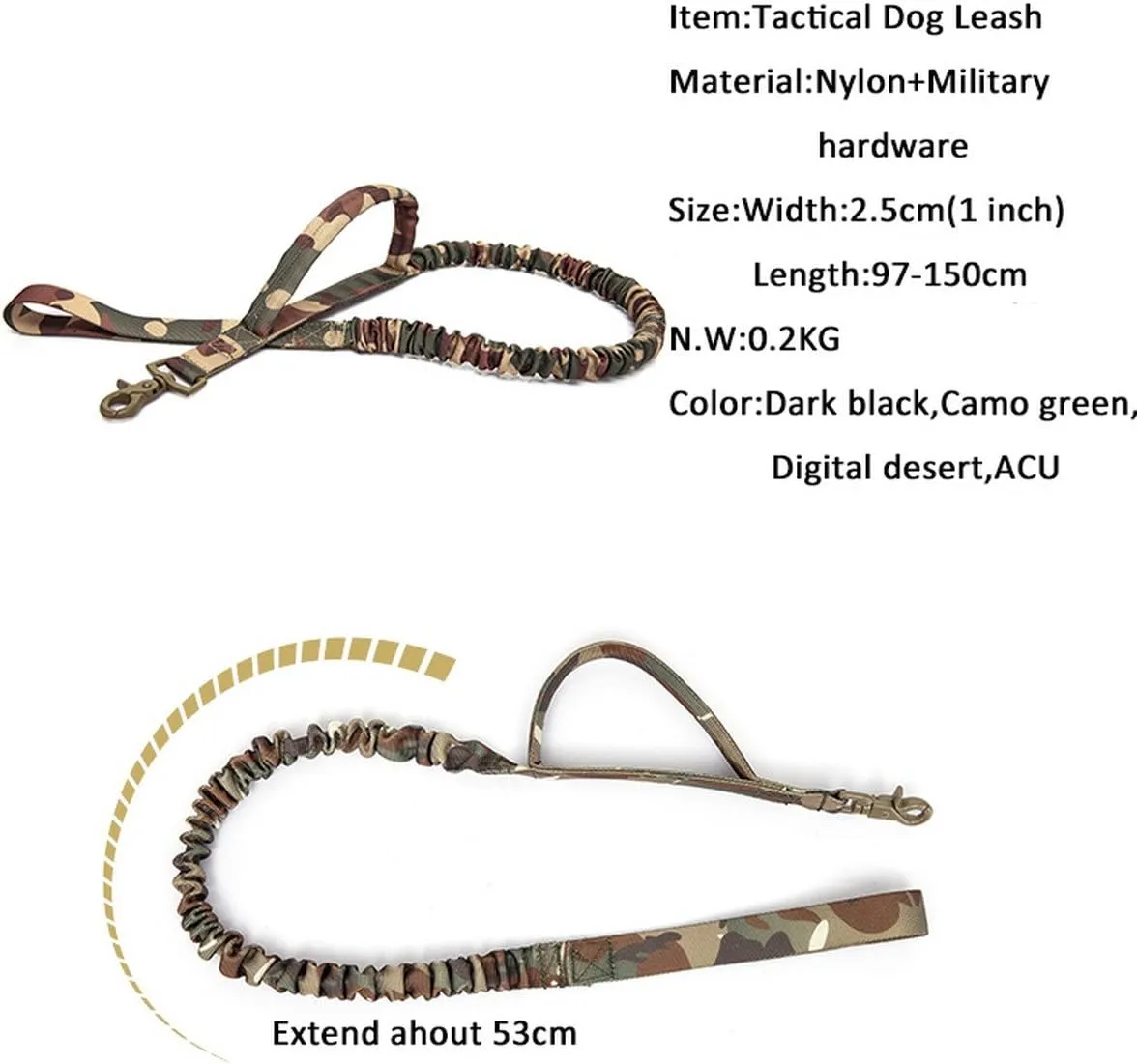 Tactical Scorpion Gear Dog Leash Canine K9 Military Training Vest Harness