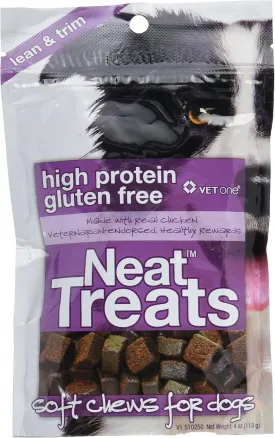 Vet One Neat Treats Soft Chews for Dogs - Veterinarian Formulated High Protein & Gluten Free Training Treat - Real Chicken - 4 oz
