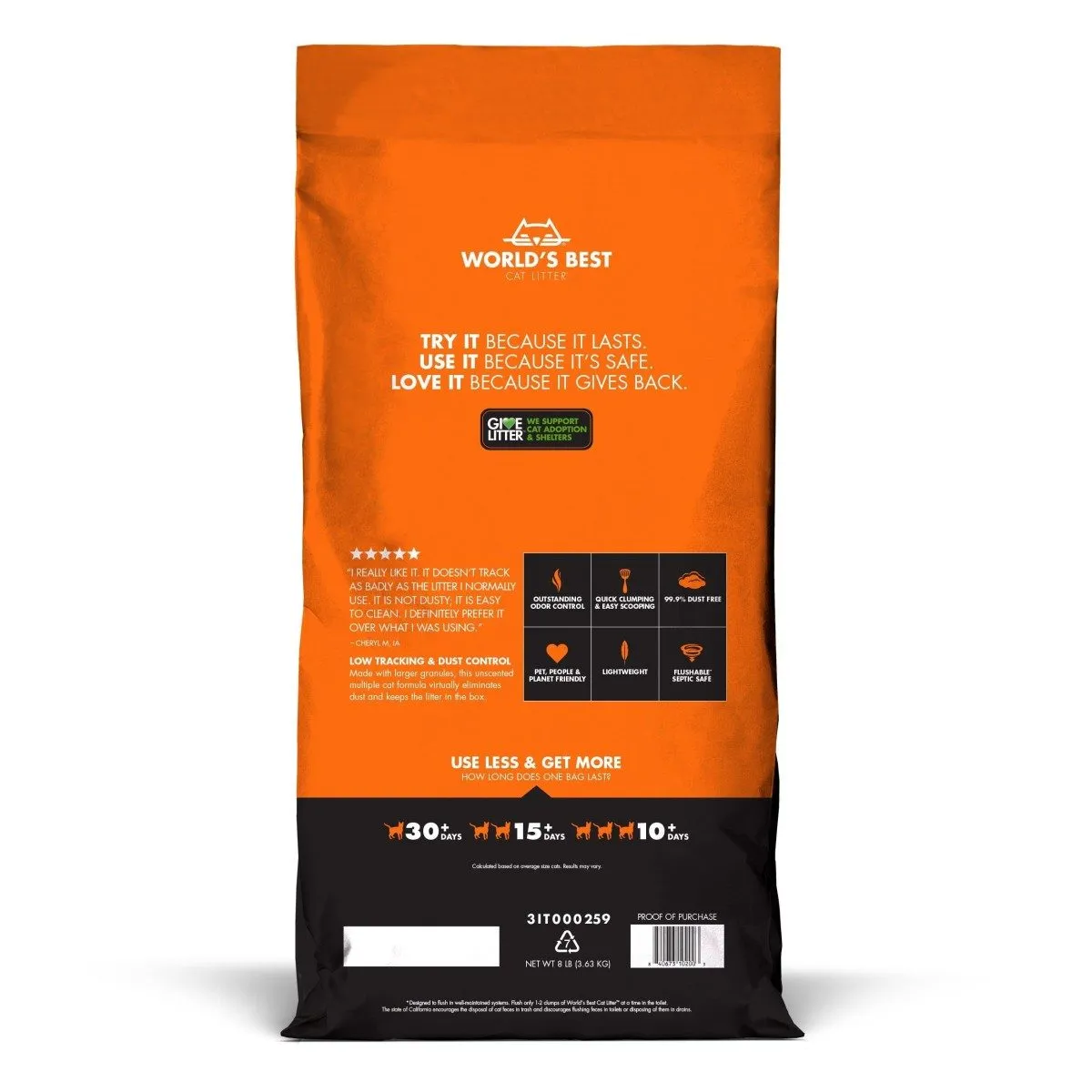 World's Best Cat Litter Low Tracking & Dust Control