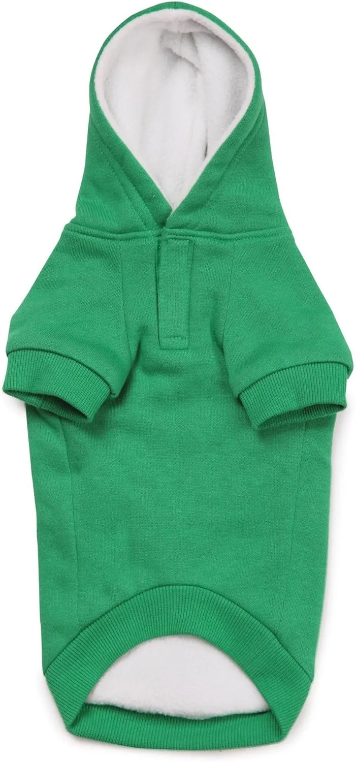 Zack & Zoey Fleece-Lined Hoodie for Dogs, 20" Large, Green