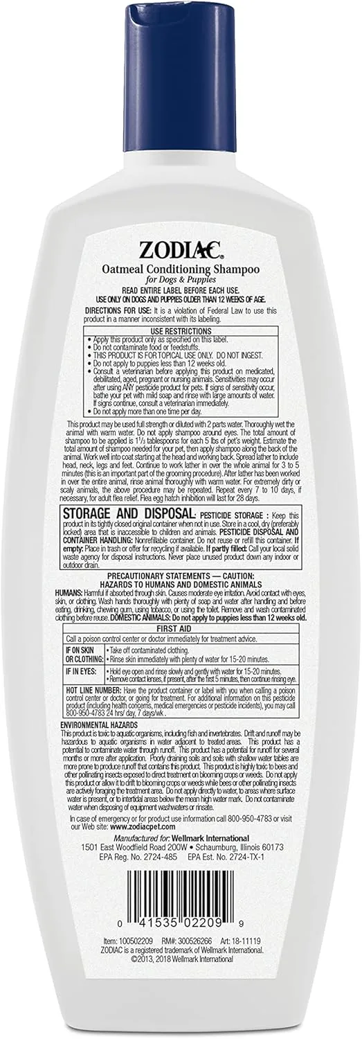 ZODIAC OATMEAL SHAMPOO 18oz
